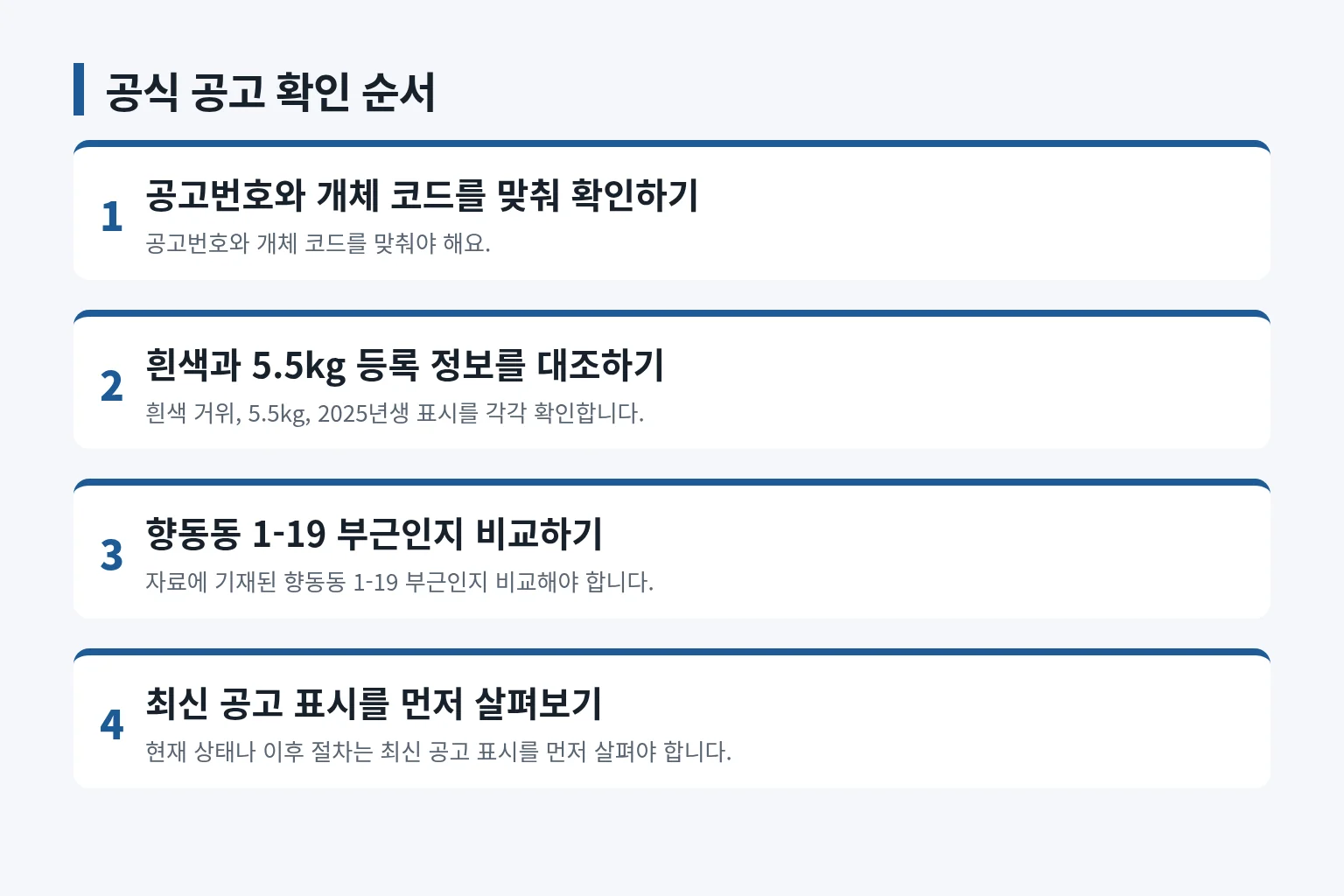 공식 공고에서 현재 상태를 확인하는 순서를 정리한 정보 그림입니다